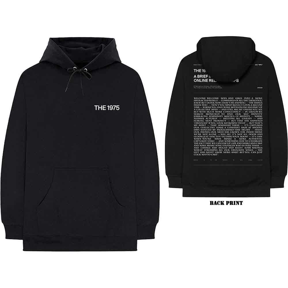 The 1975 Unisex Pullover Hoodie: ABIIOR Welcome Welcome Version 2. (Black) (Back Print)
