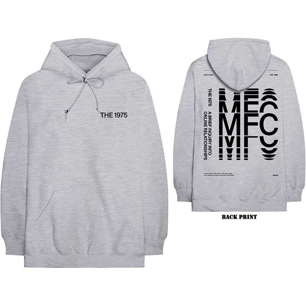 The 1975 Unisex Pullover Hoodie: ABIIOR MFC (Grey) (Back Print)