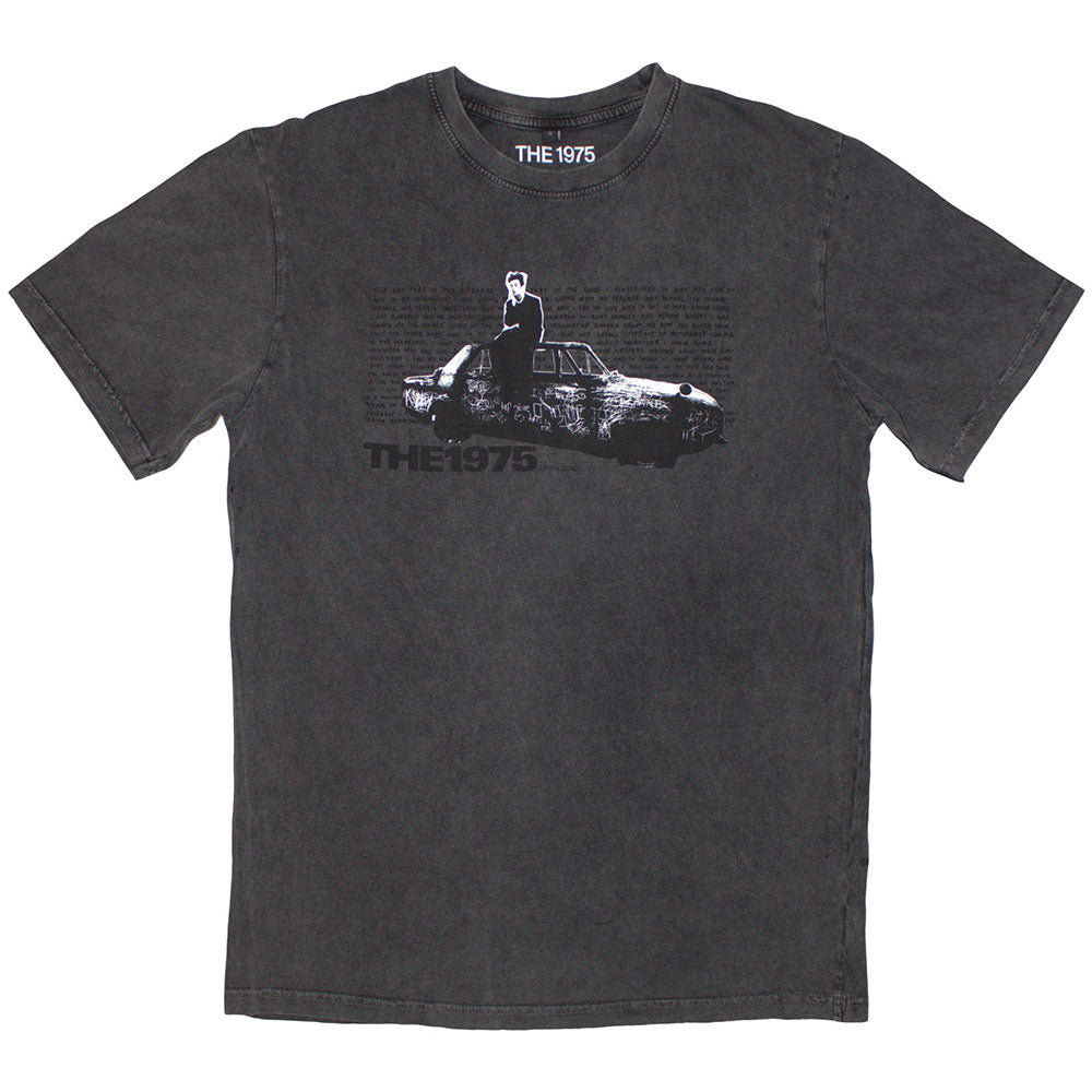 The 1975 Unisex Stone Wash T-Shirt: Car Photo (Charcoal Grey)
