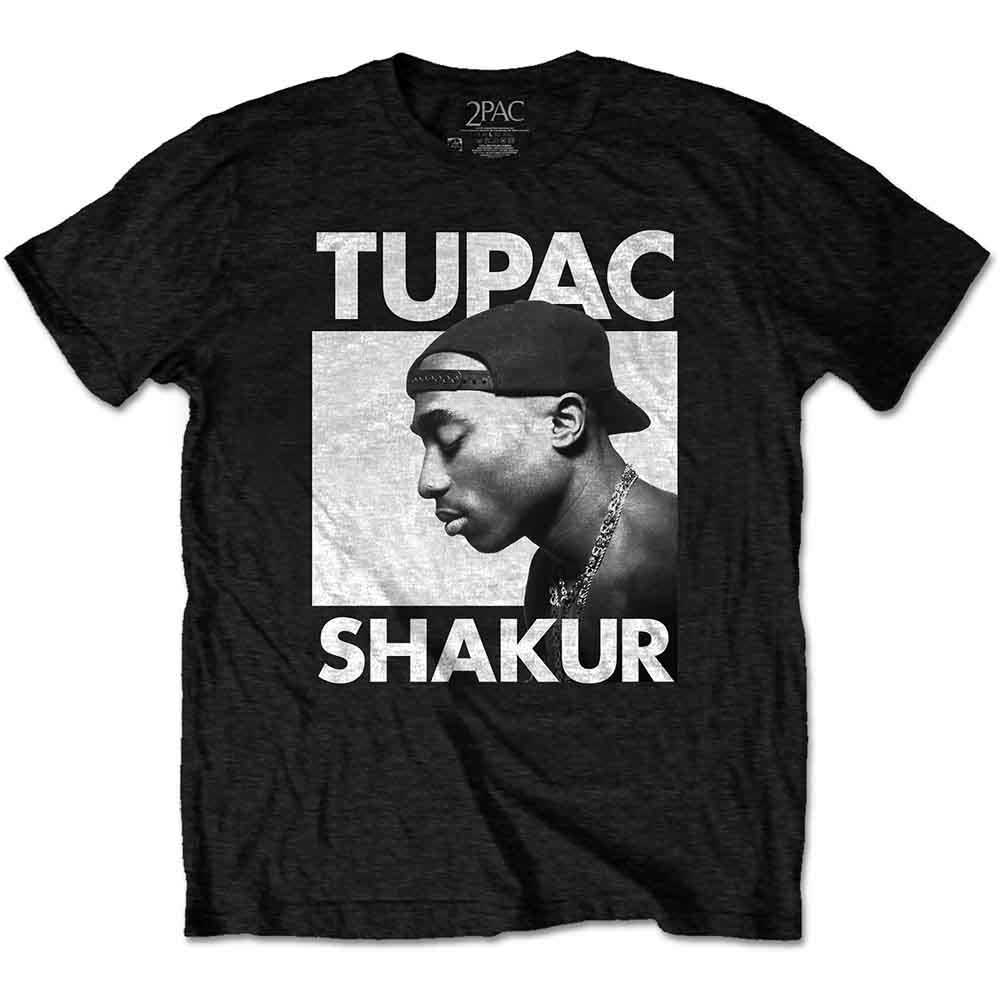 Tupac Unisex T-Shirt: Eyes Closed (Black) (X-Large)