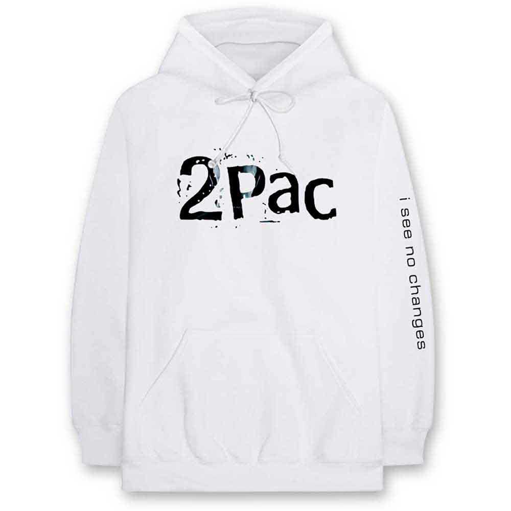 Tupac Unisex Pullover Hoodie: I See No Changes (White)