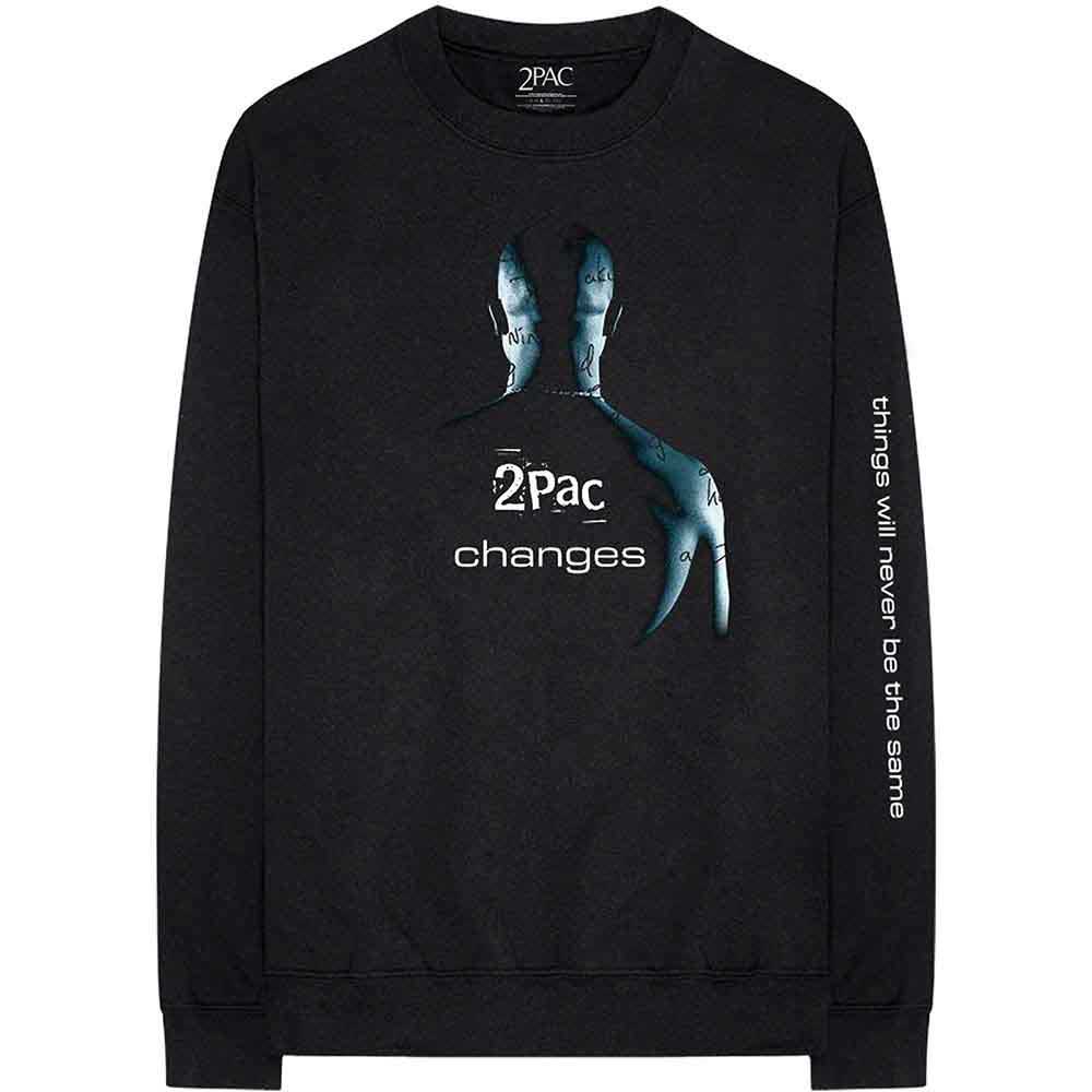 Tupac Unisex Long Sleeve T-Shirt: Changes (Black) (Sleeve Print)