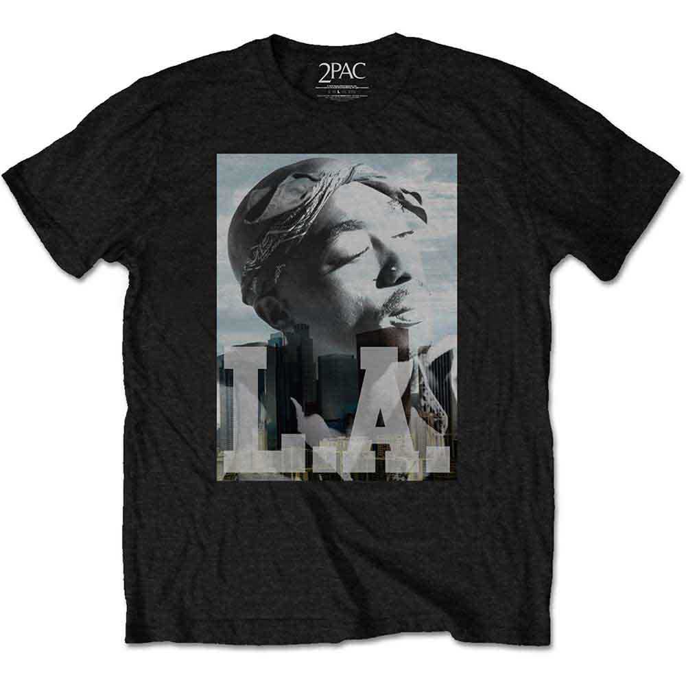 Tupac Unisex T-Shirt: LA Skyline (Black)