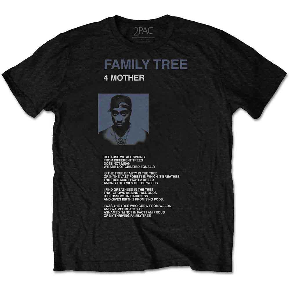 Tupac Unisex T-Shirt: Family Tree (Black)