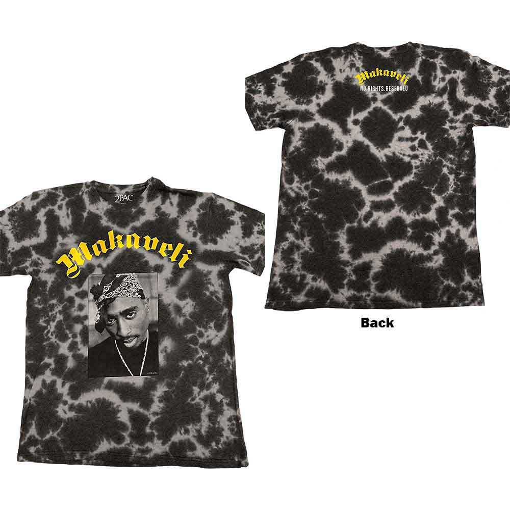 Tupac Unisex T-Shirt: Makaveli (Grey) (Back Print & Wash Collection)