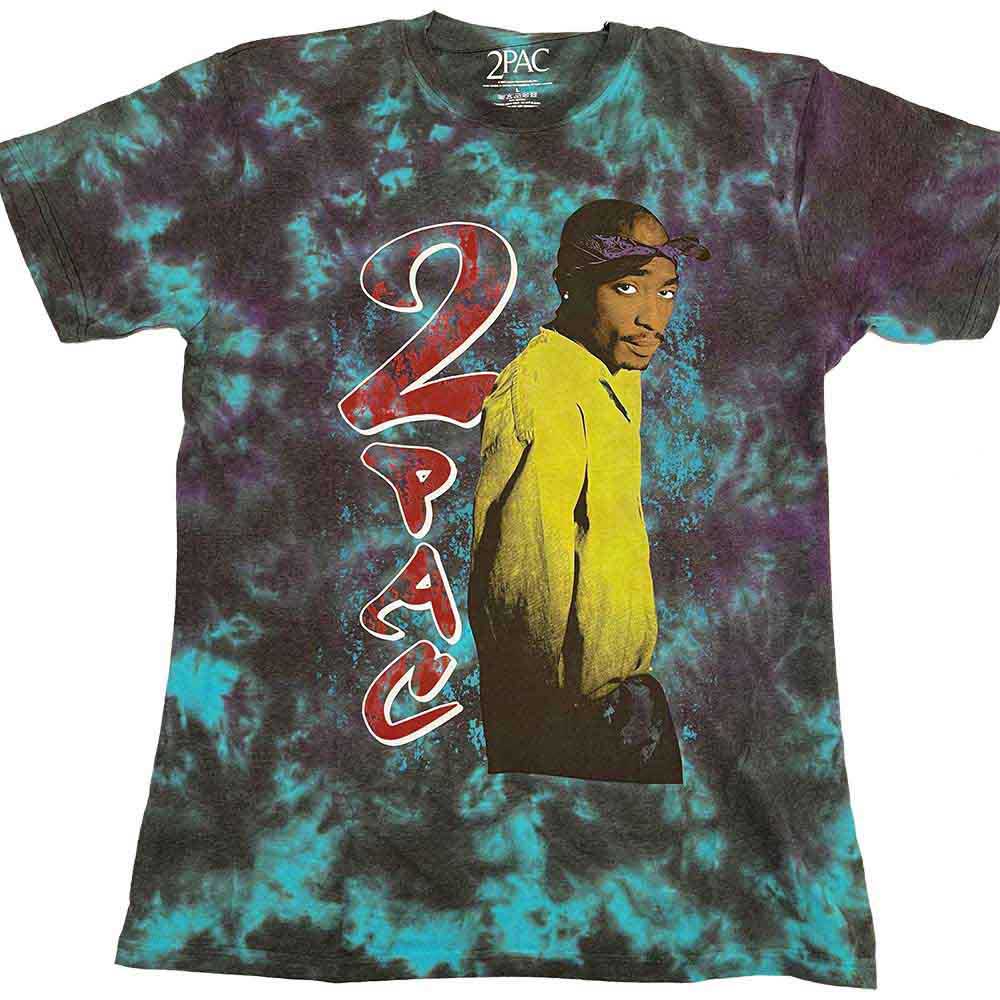 Tupac Unisex T-Shirt: Vintage Tupac (Blue) (Wash Collection)
