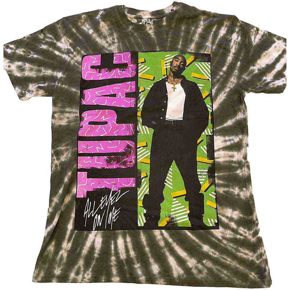 Tupac Unisex T-Shirt: All Eyez On Me (Green) (Wash Collection)