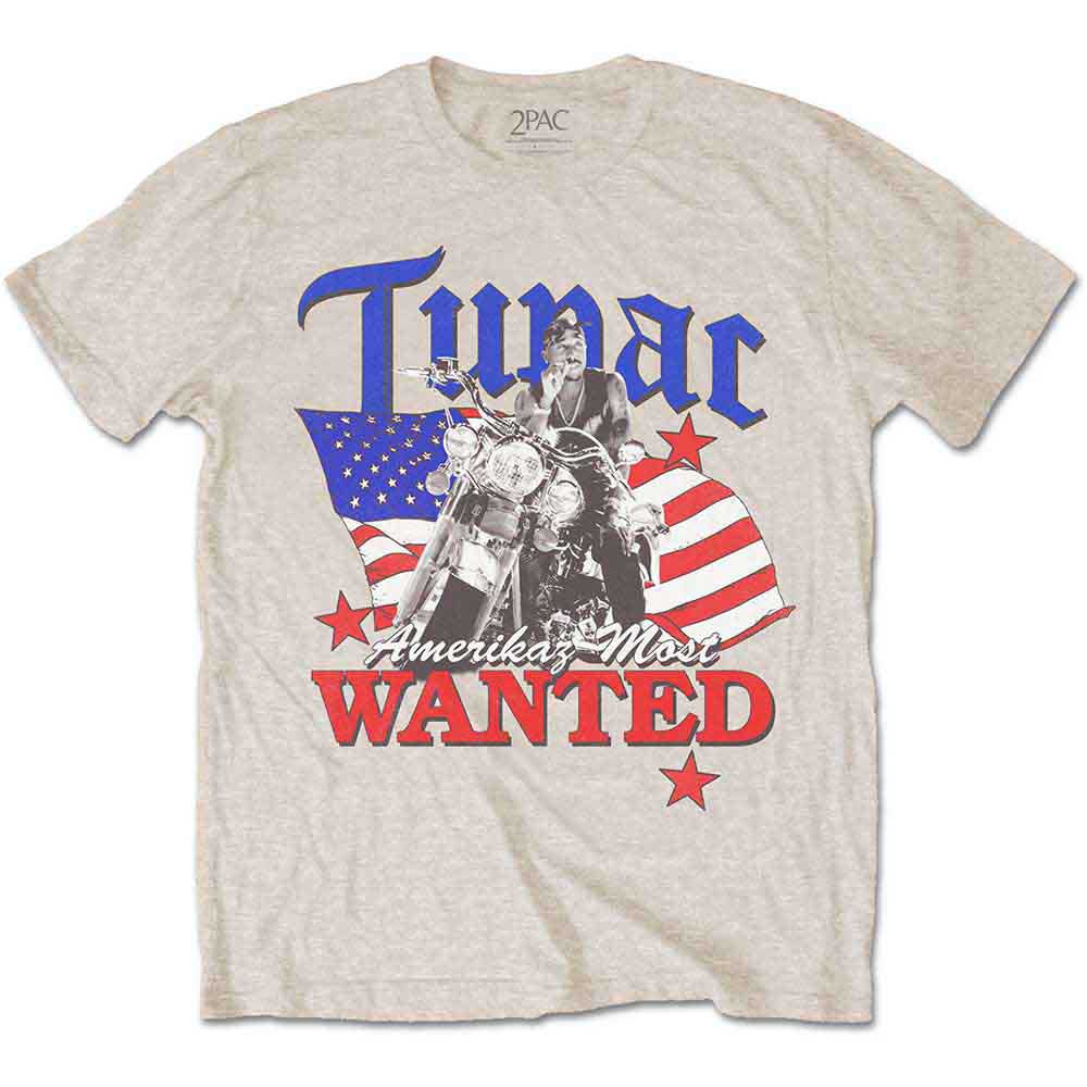 Tupac Unisex T-Shirt: Most Wanted (Sand)