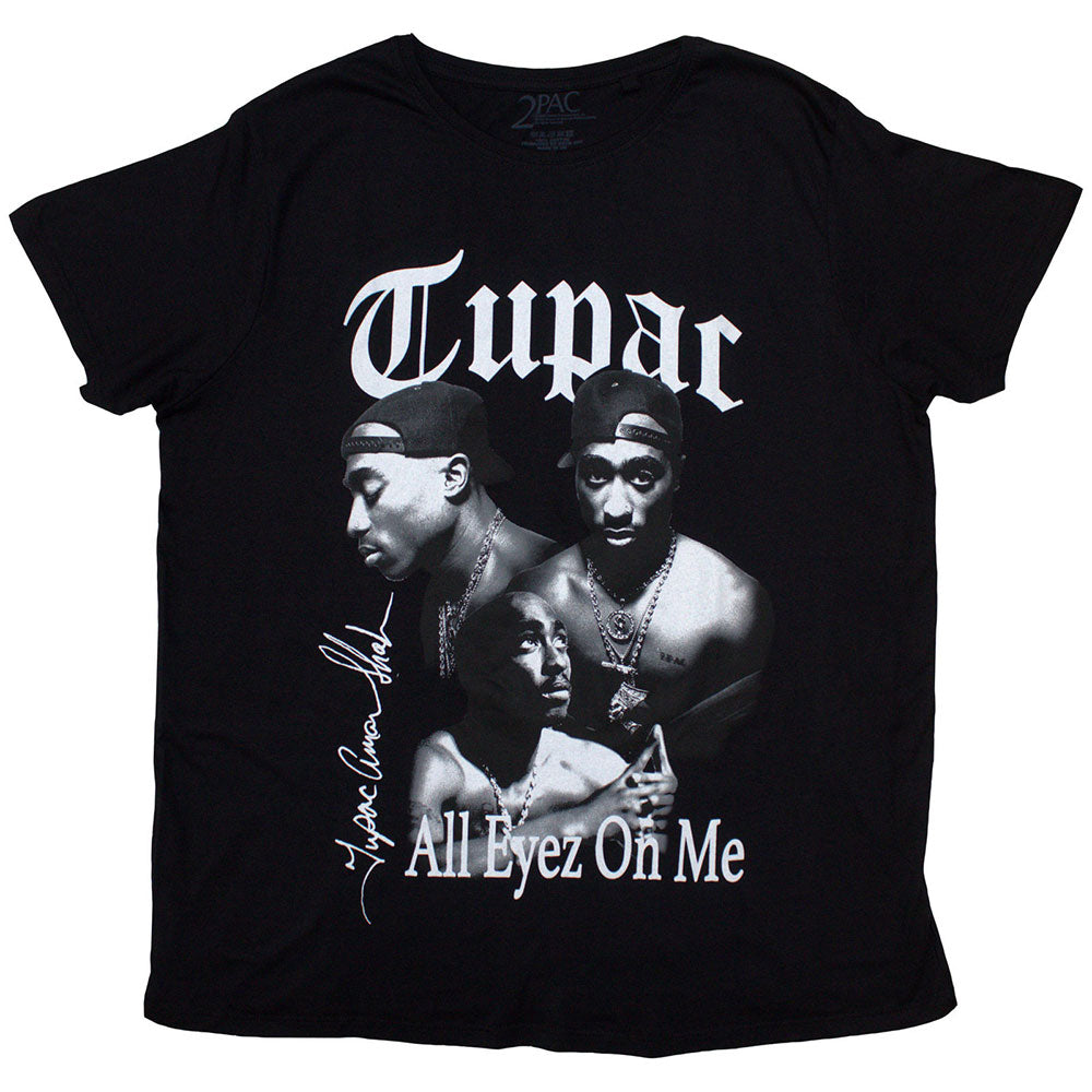 Tupac Unisex T-Shirt: All Eyez B&W (Black)