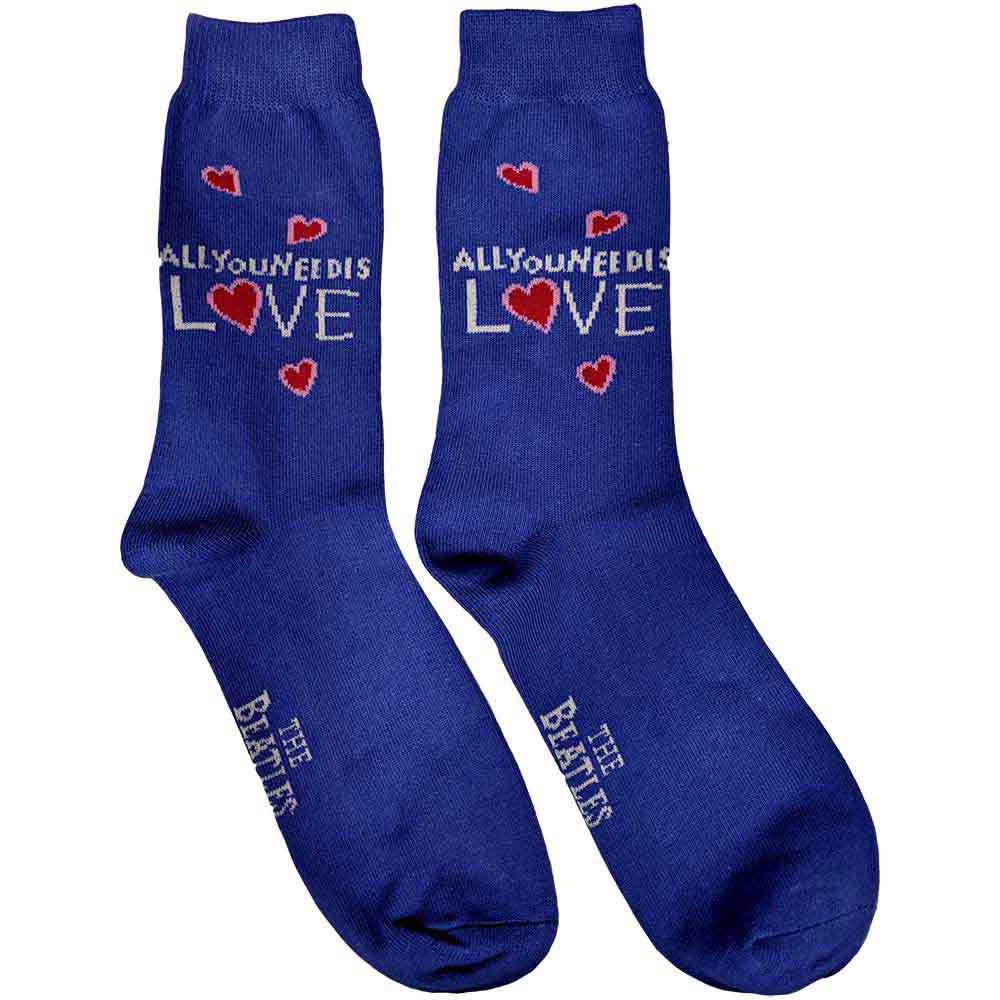The Beatles Unisex Ankle Socks: All You Need Is Love (Blue) (UK Size 7 - 11)
