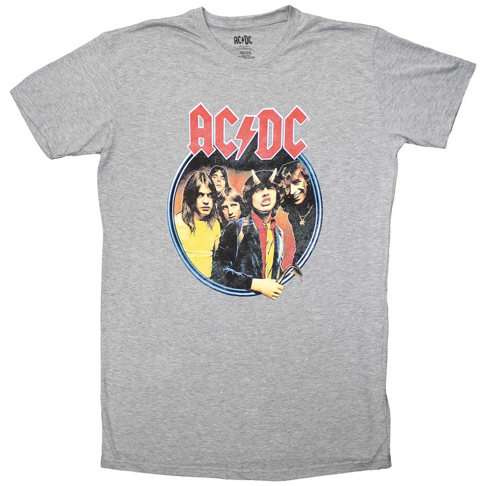 AC/DC Ladies T-Shirt Dress: Highway To Hell Circle (Grey)