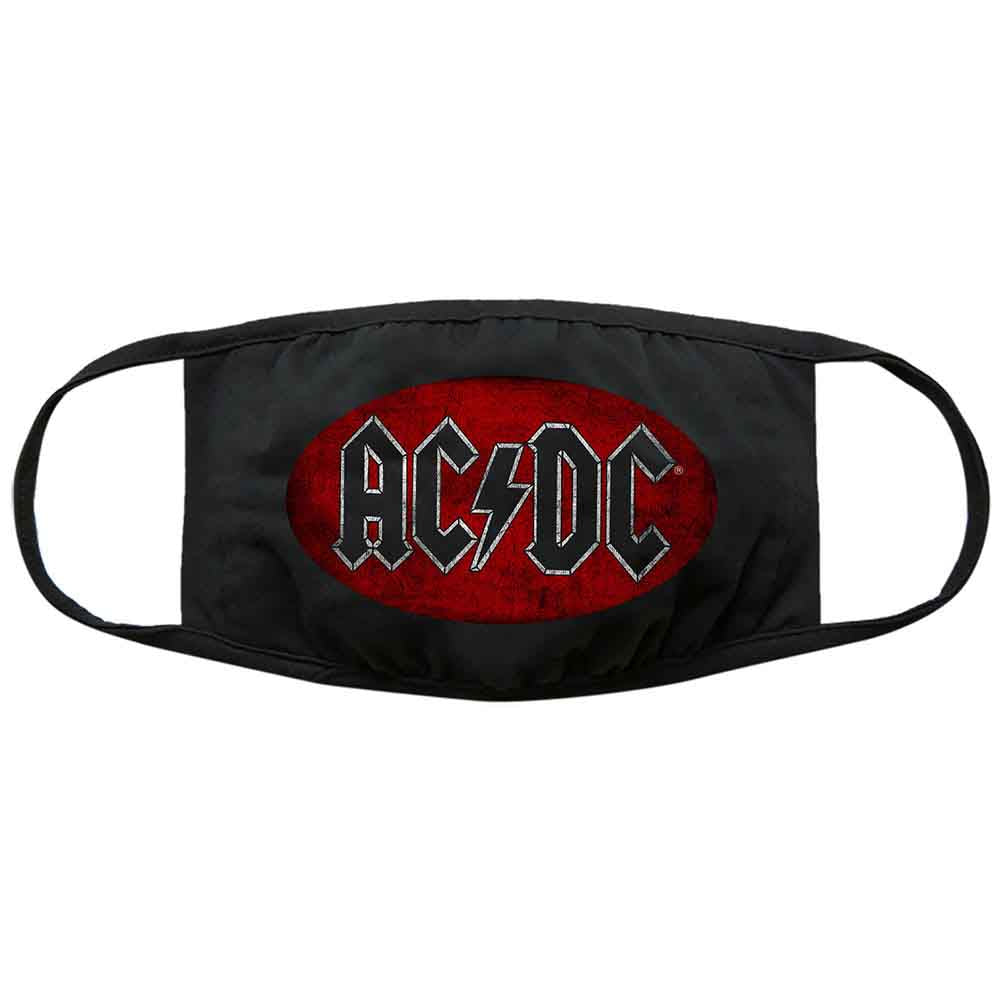 AC/DC Face Mask: Oval Logo Vintage (Black)