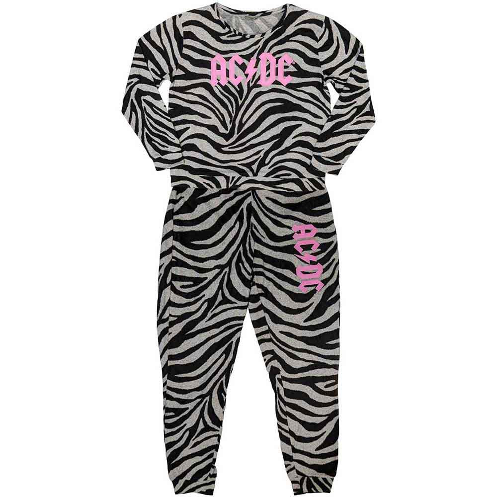 AC/DC Ladies Pyjamas: Logo (Black & White)