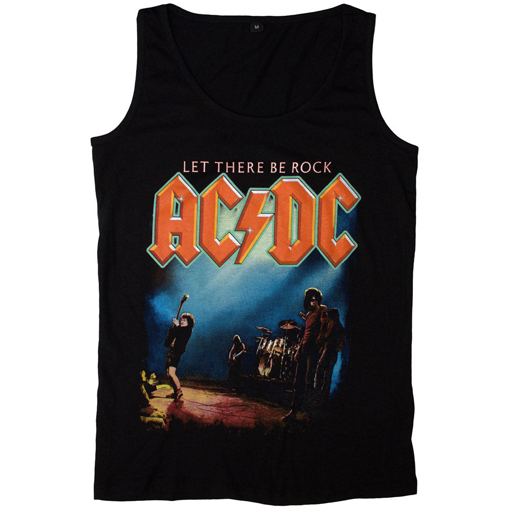 AC/DC Ladies Vest T-Shirt: Let There Be Rock (Black)