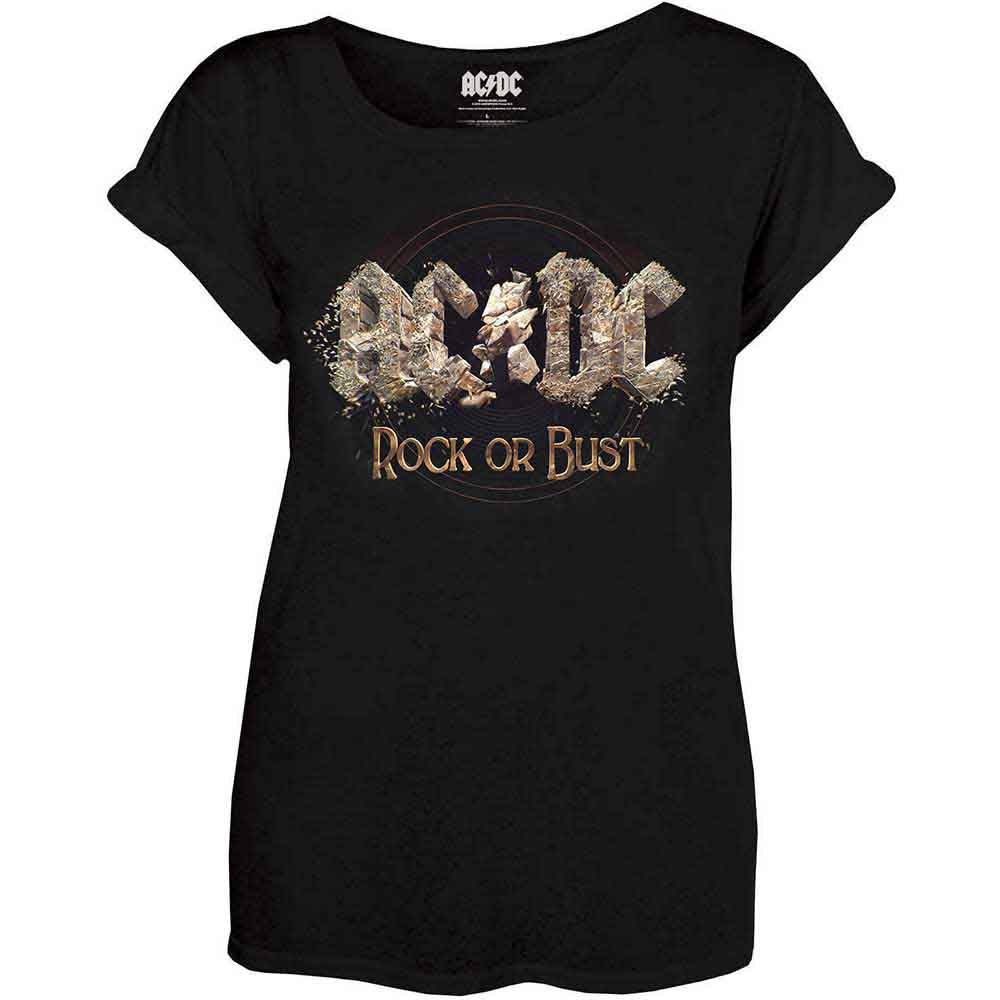 AC/DC Ladies T-Shirt: Rock or Bust (Black)