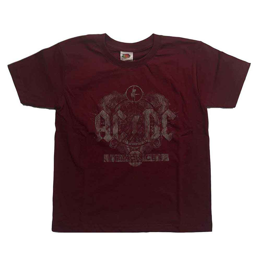 AC/DC Kids T-Shirt: Black Ice (Maroon Red)