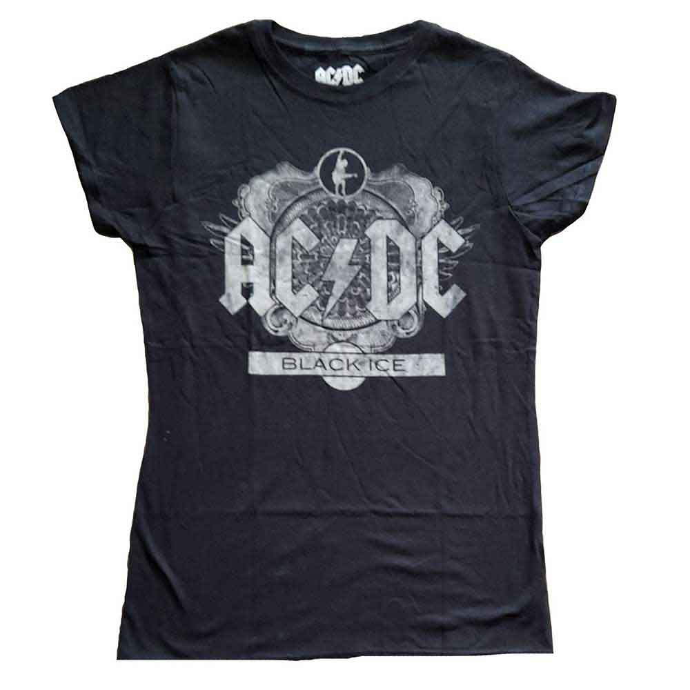 AC/DC Ladies T-Shirt: Black Ice (Black)
