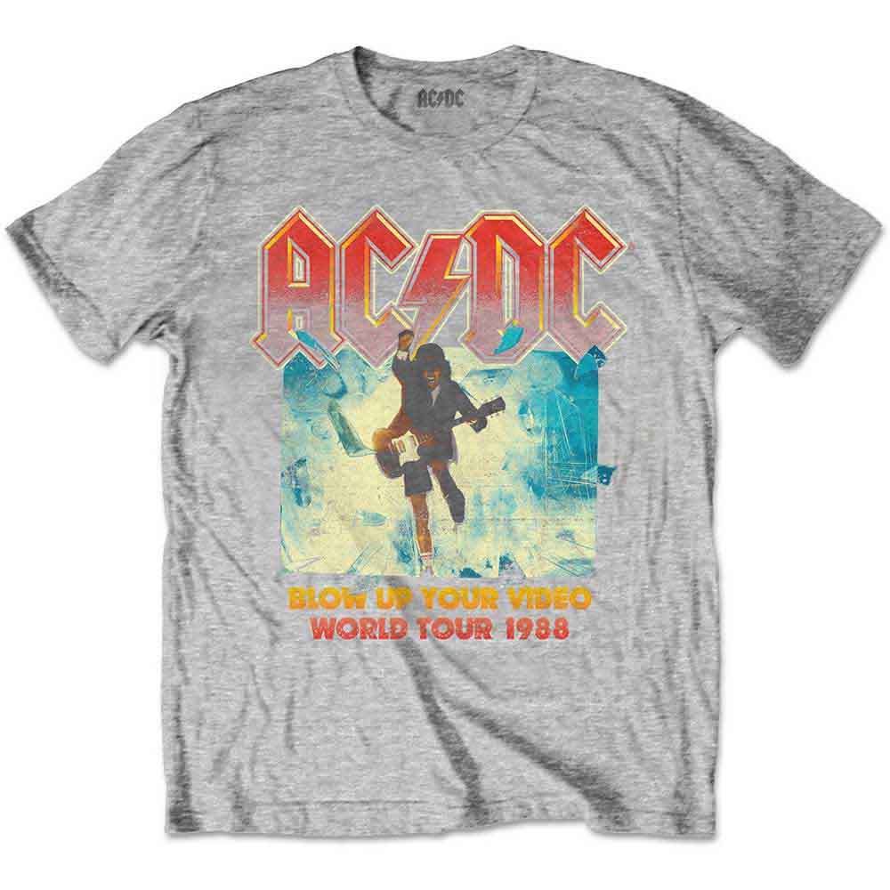 AC/DC Kids T-Shirt: Blow Up Your Video (Heather Grey)