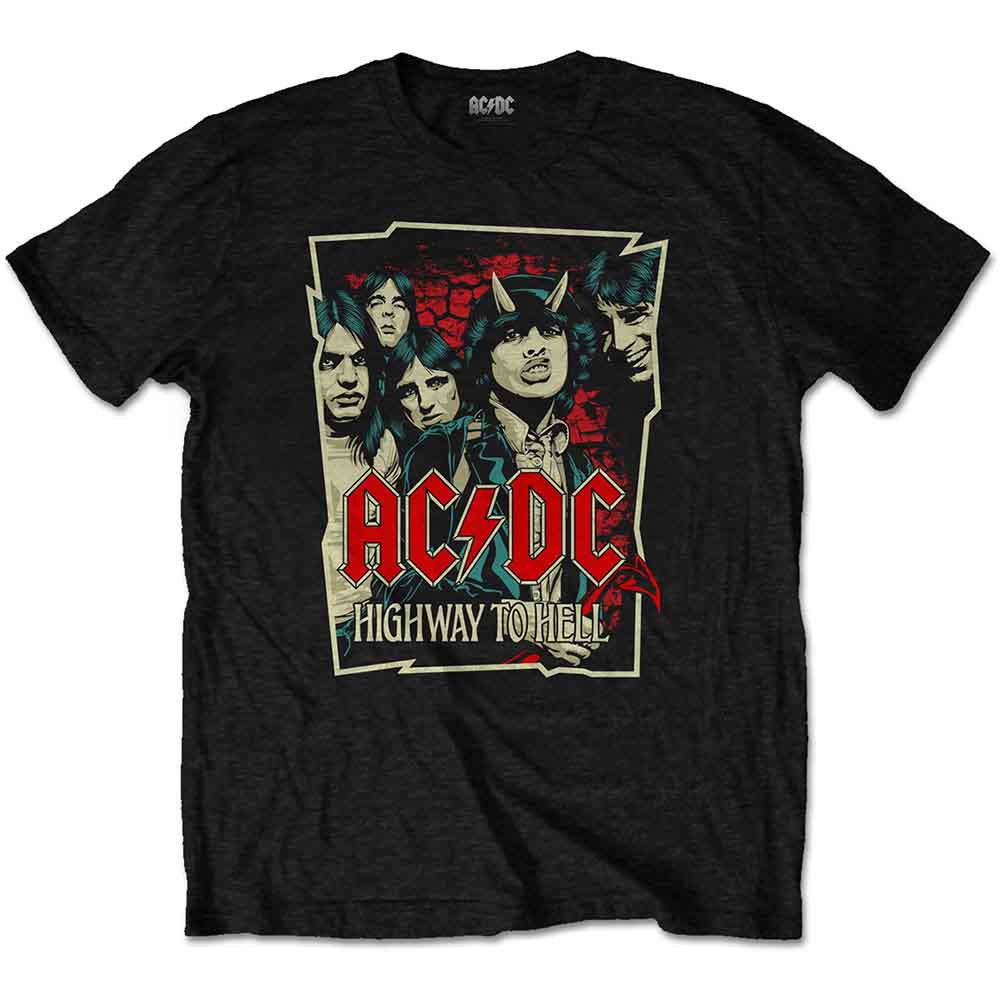 AC/DC Unisex T-Shirt: Highway To Hell Sketch (Black)