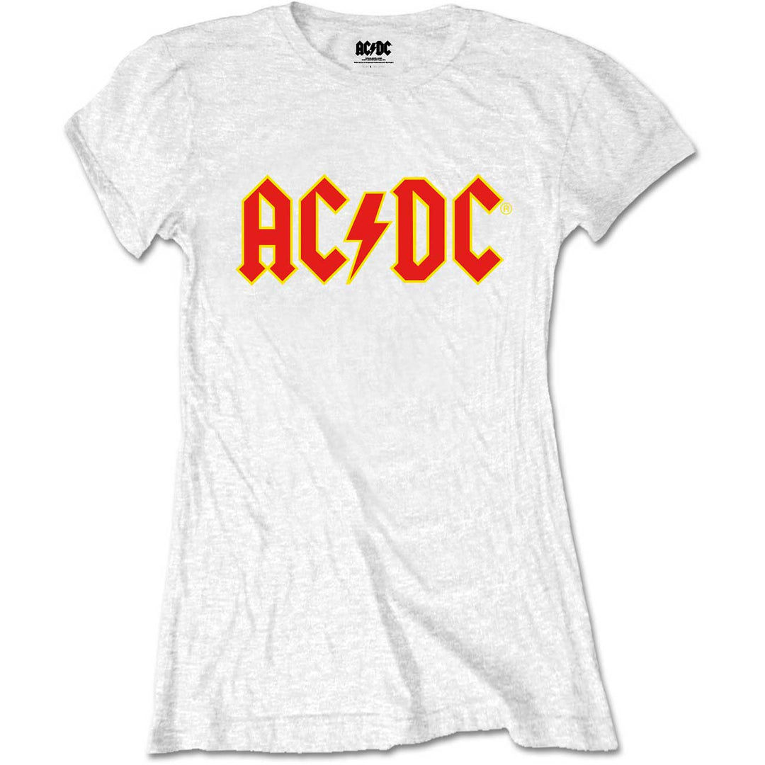 AC/DC Ladies Retail Pack T-Shirt: Logo (White)