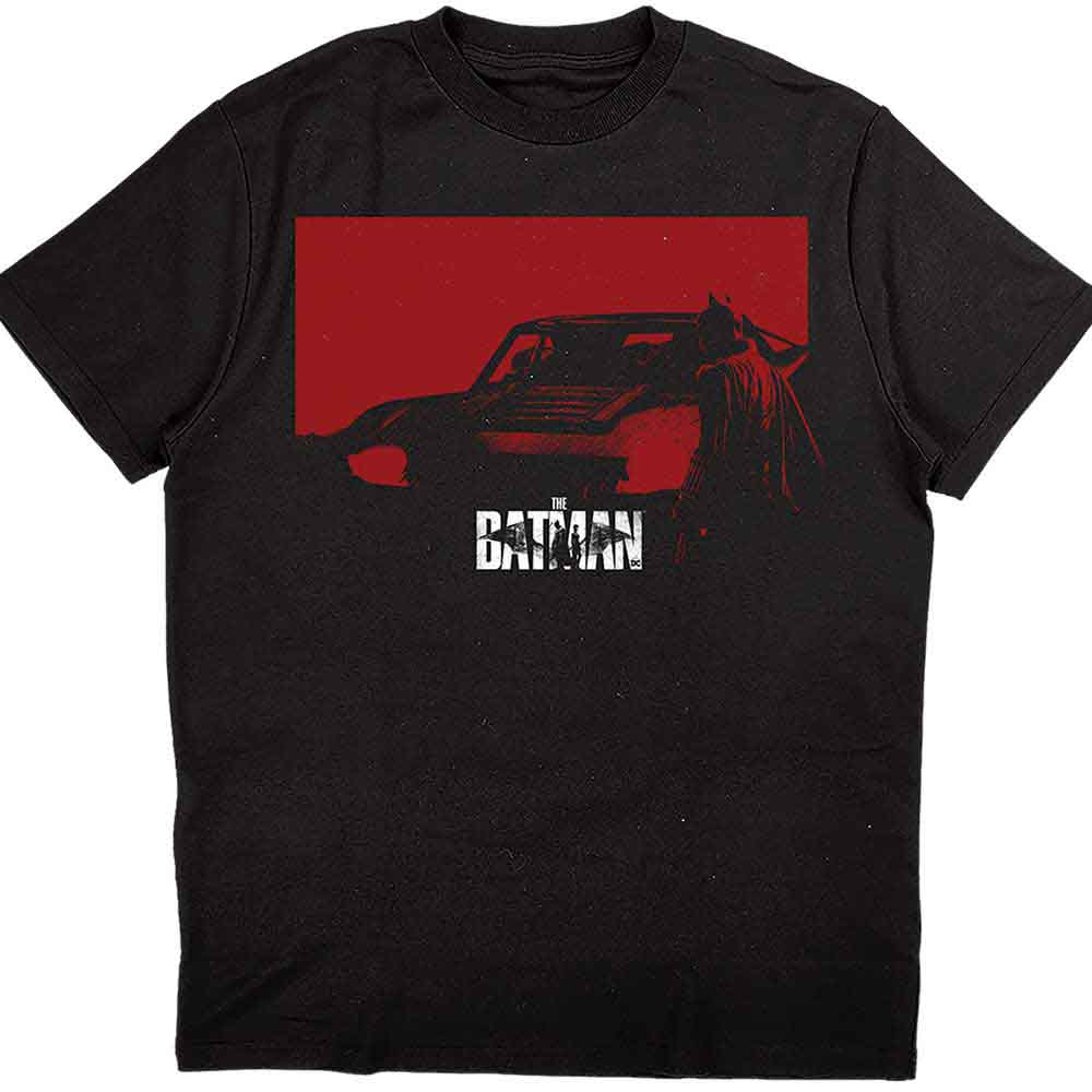 DC Comics Unisex T-Shirt: The Batman Red Car (Black)