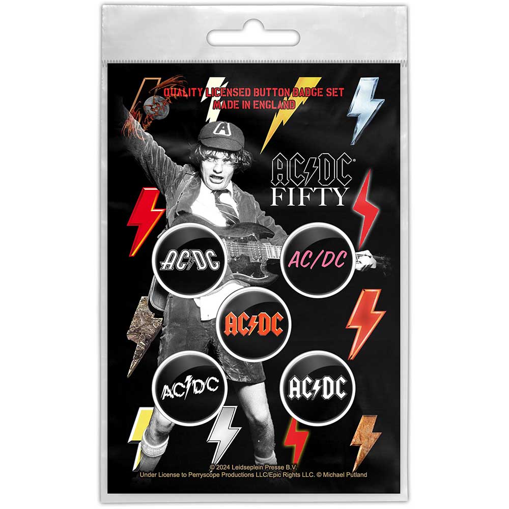 AC/DC Button Badge Pack: Bolt Array