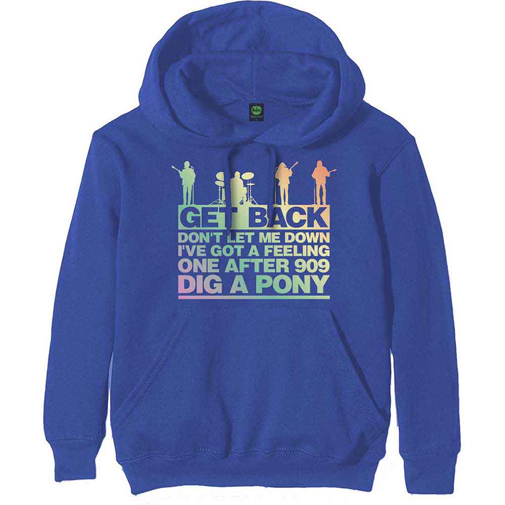 The Beatles Unisex Pullover Hoodie: Get Back Gradient (Royal Blue)