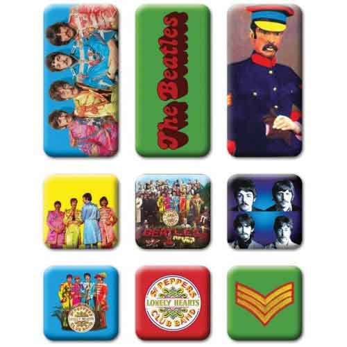 The Beatles Fridge Magnet Set: Sgt Pepper 9 Piece Set