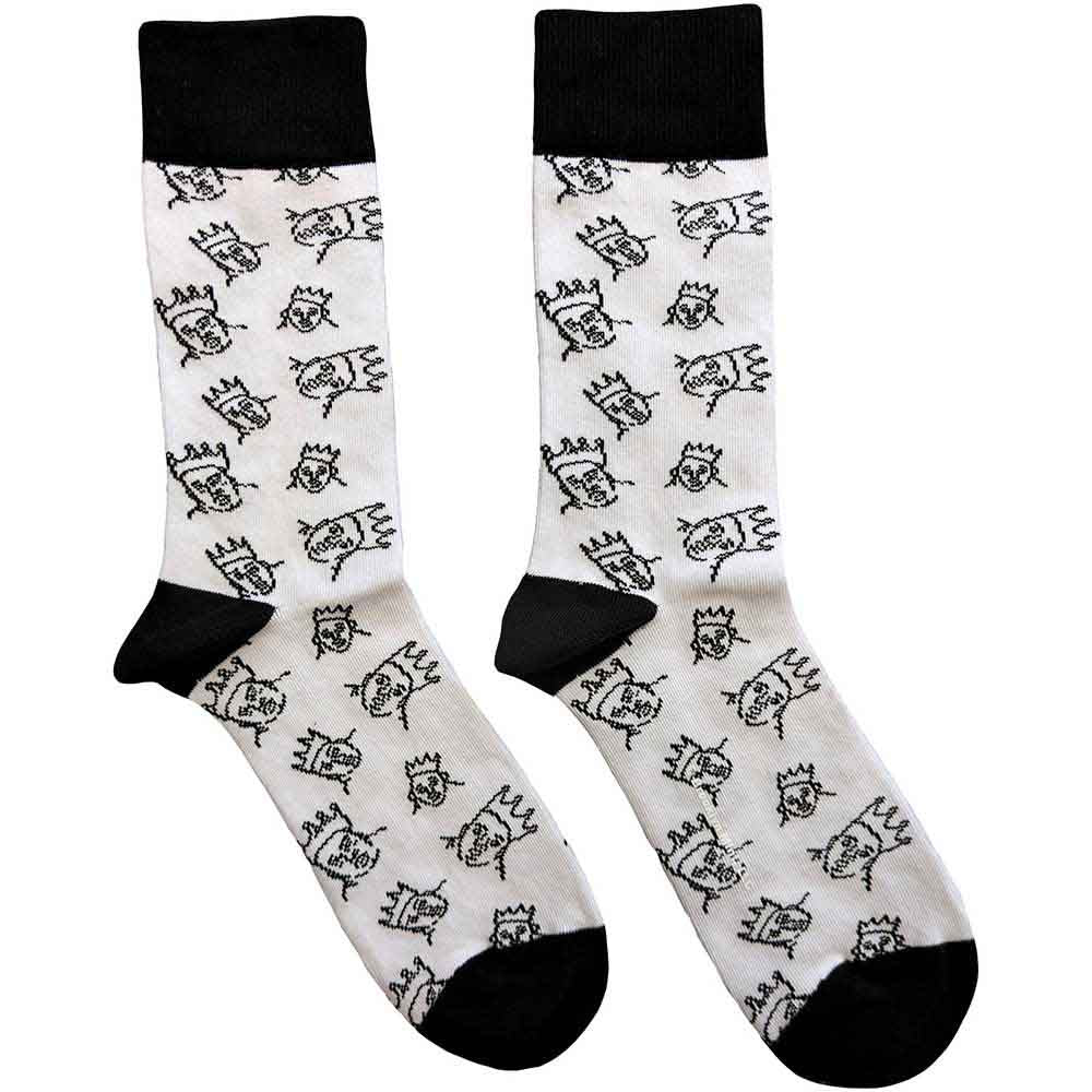 Biggie Smalls Unisex Ankle Socks: Hand-Drawn (White) (UK Size 7 - 11)