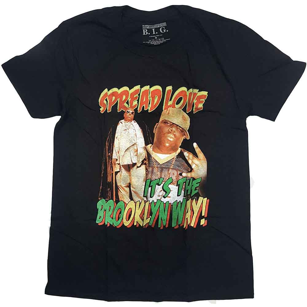 Biggie Smalls Unisex T-Shirt: Spread The Love (Black)