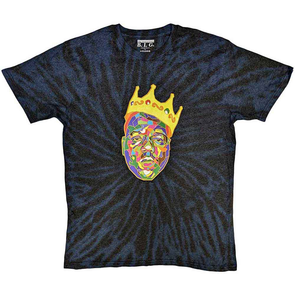 Biggie Smalls Unisex T-Shirt: Crown (Blue) (Wash Collection)