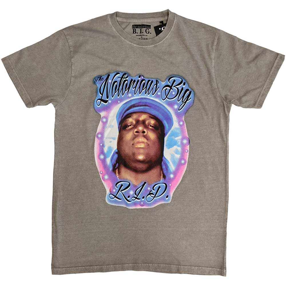 Biggie Smalls Unisex T-Shirt: RIP Airbrush (Grey)