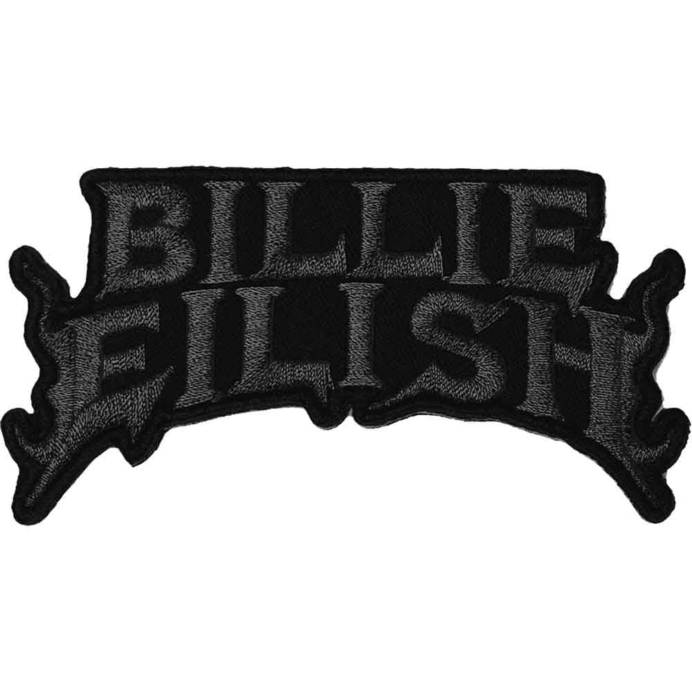Billie Eilish Standard Patch: Flame Black (Black)