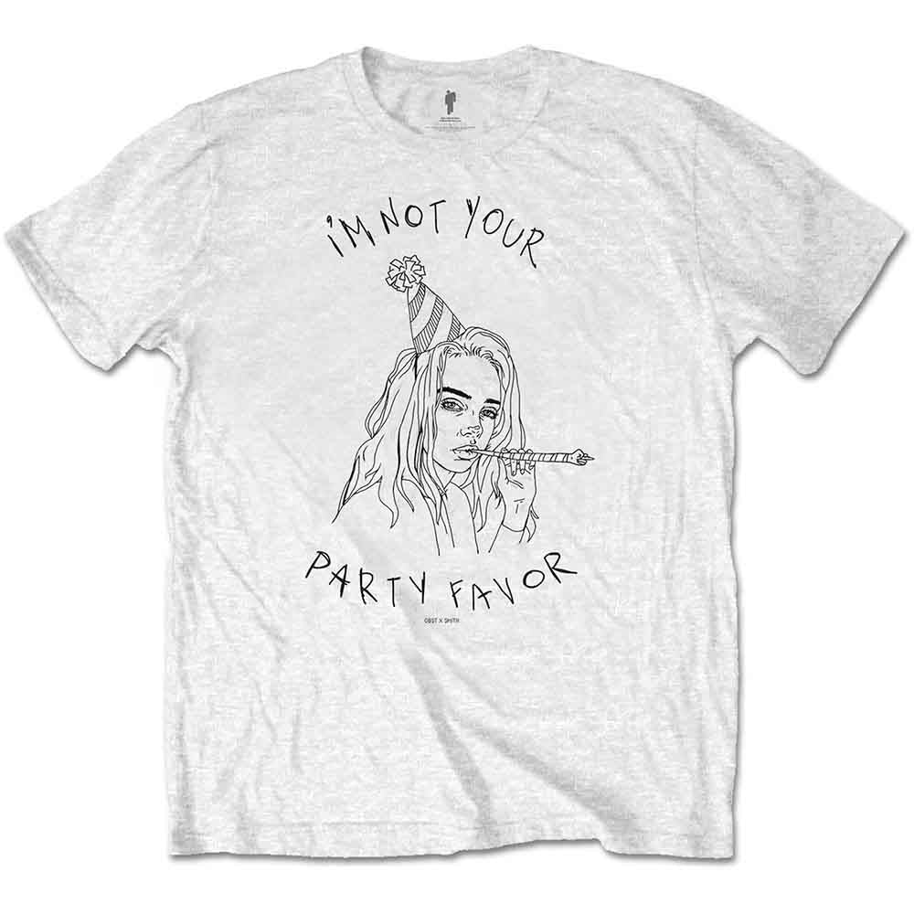 Billie Eilish Unisex T-Shirt: Party Favour (White) (Large)