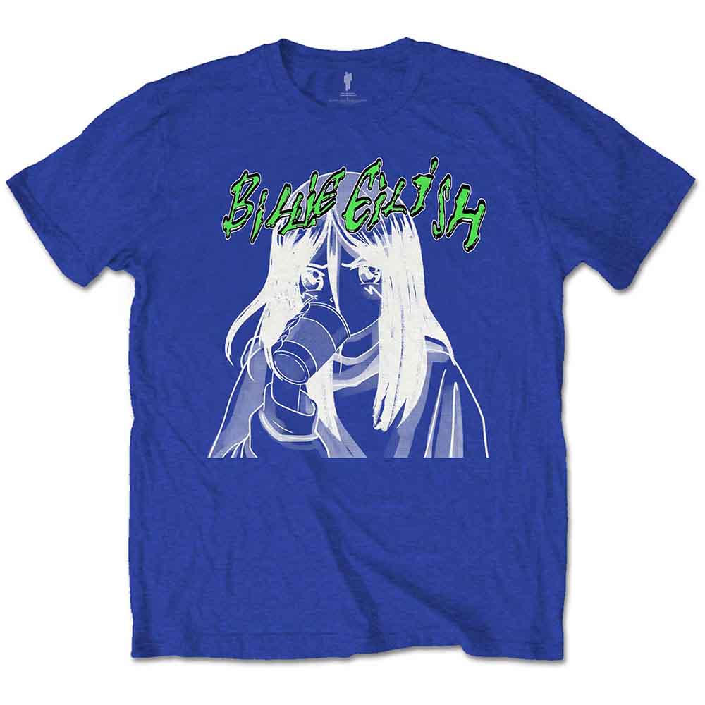 Billie Eilish Unisex T-Shirt: Anime Drink (Blue)