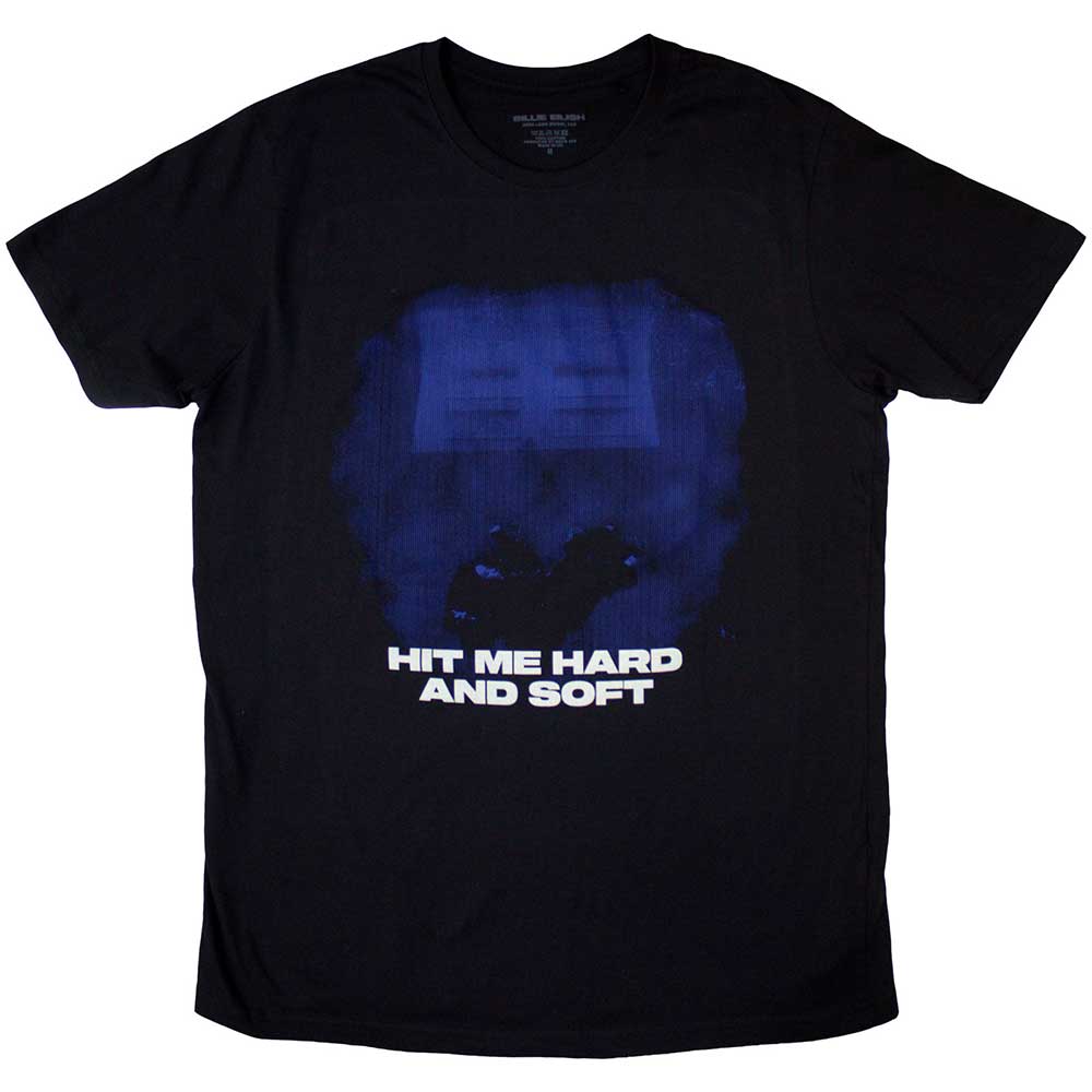 Billie Eilish Unisex T-Shirt: Hit Me Hard And Soft Blue Lines (Black)