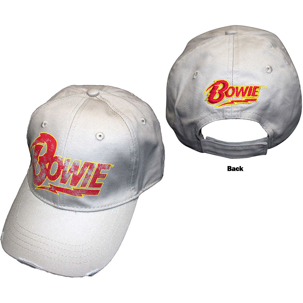 David Bowie Unisex Baseball Cap: Flash Logo (Sand)