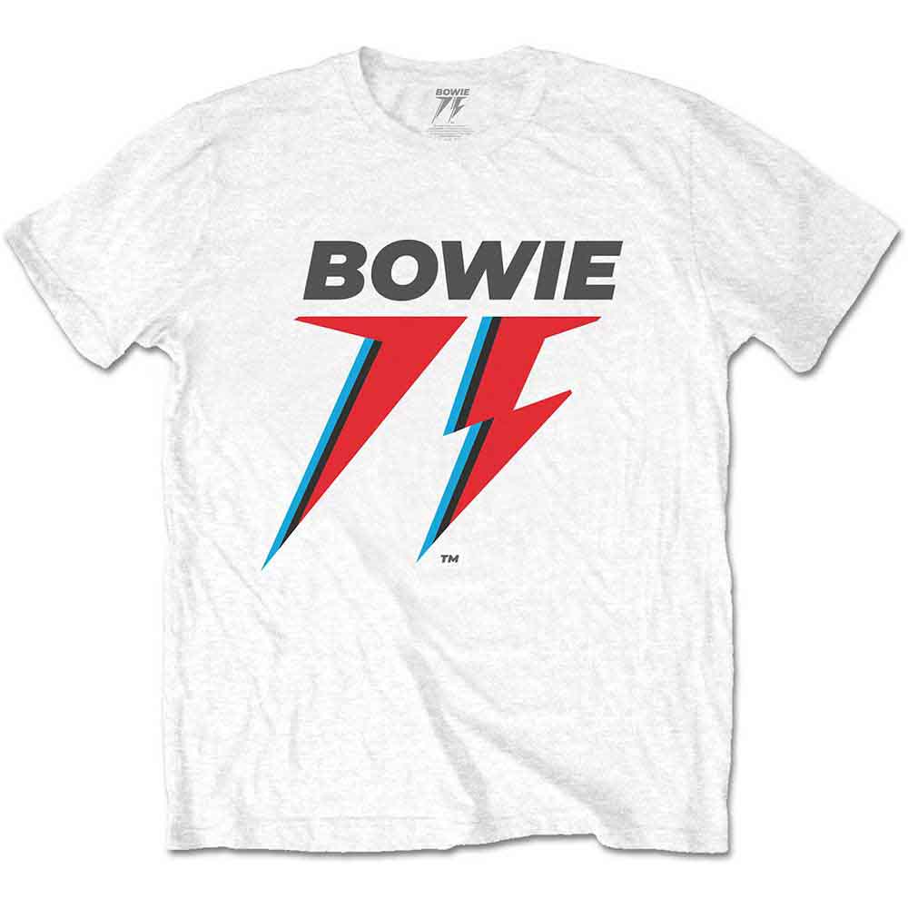 David Bowie Unisex T-Shirt: 75th Logo (White)