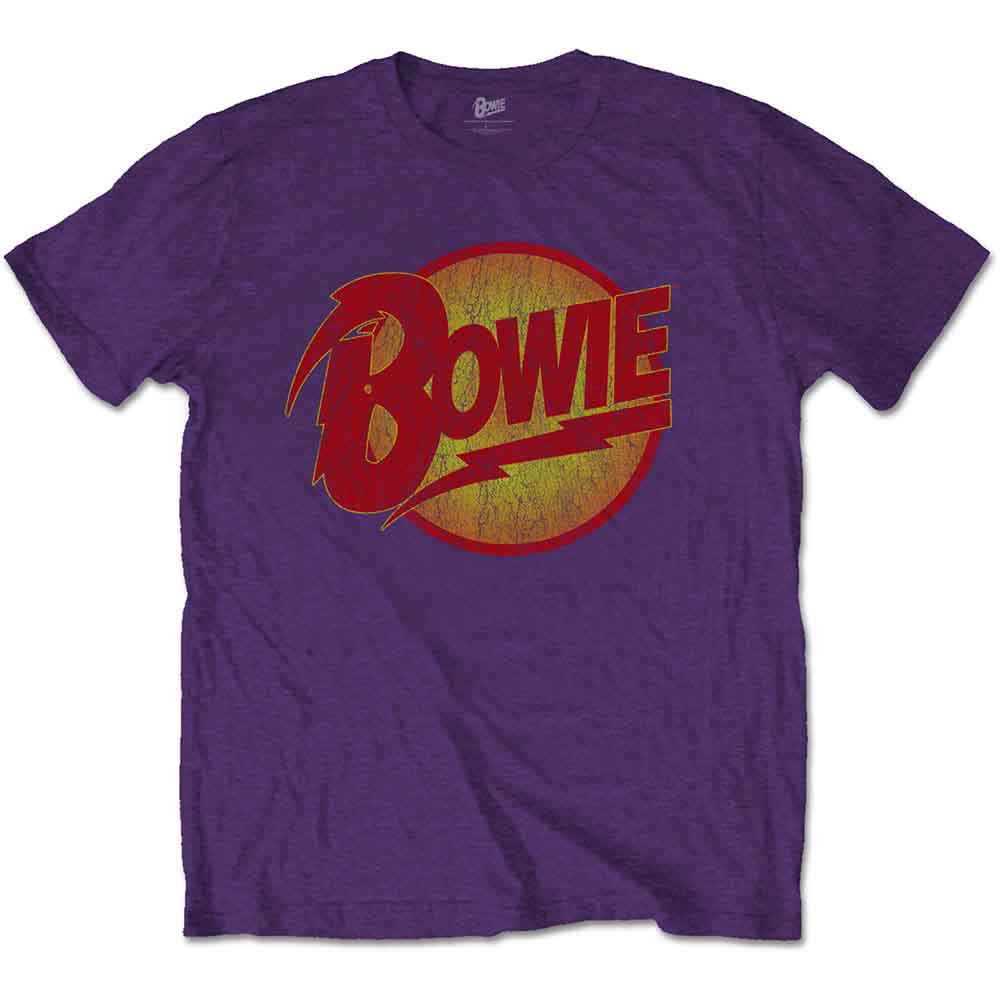 David Bowie Unisex T-Shirt: Vintage Diamond Dogs Logo (Purple)