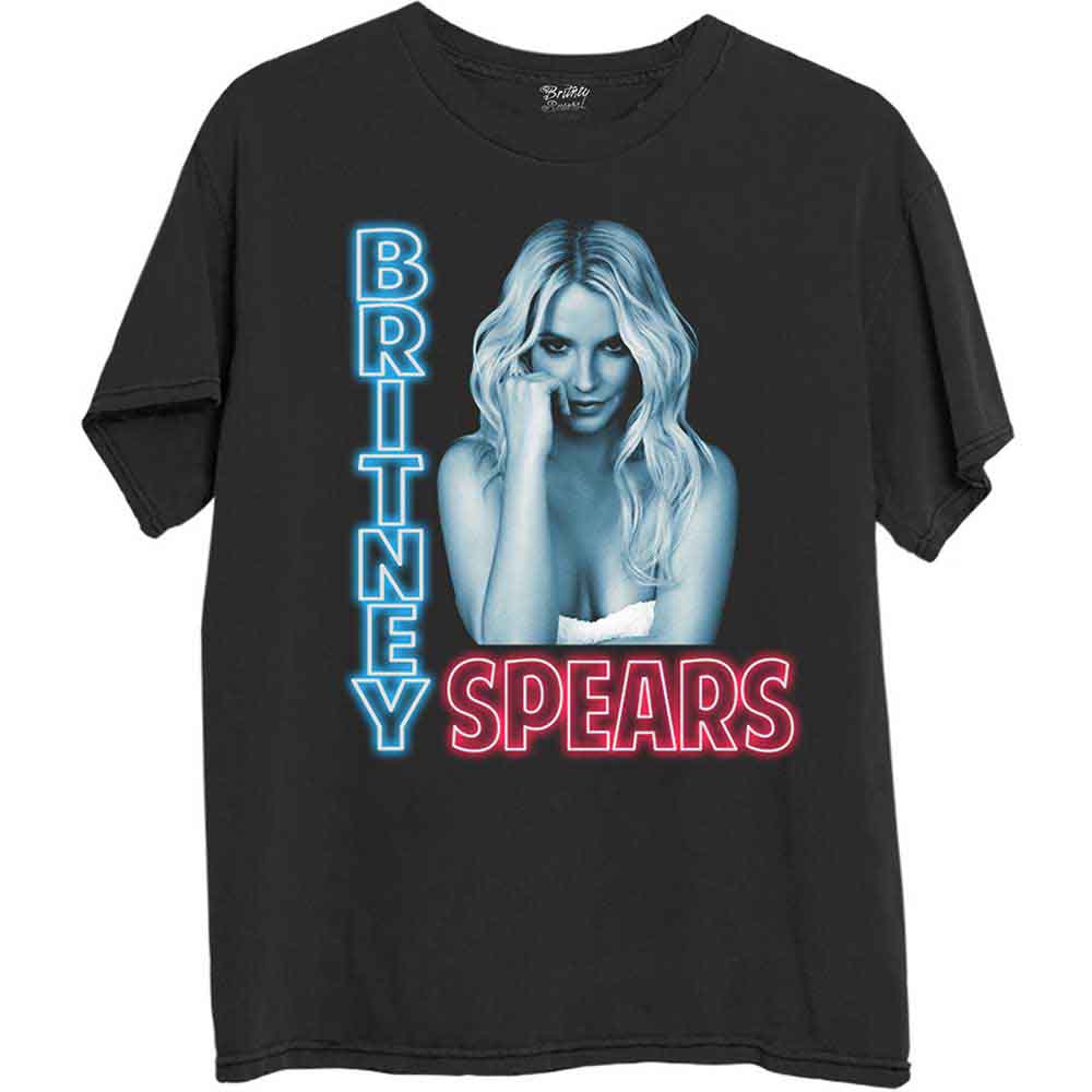 Britney Spears Unisex T-Shirt: Neon Light (Black)