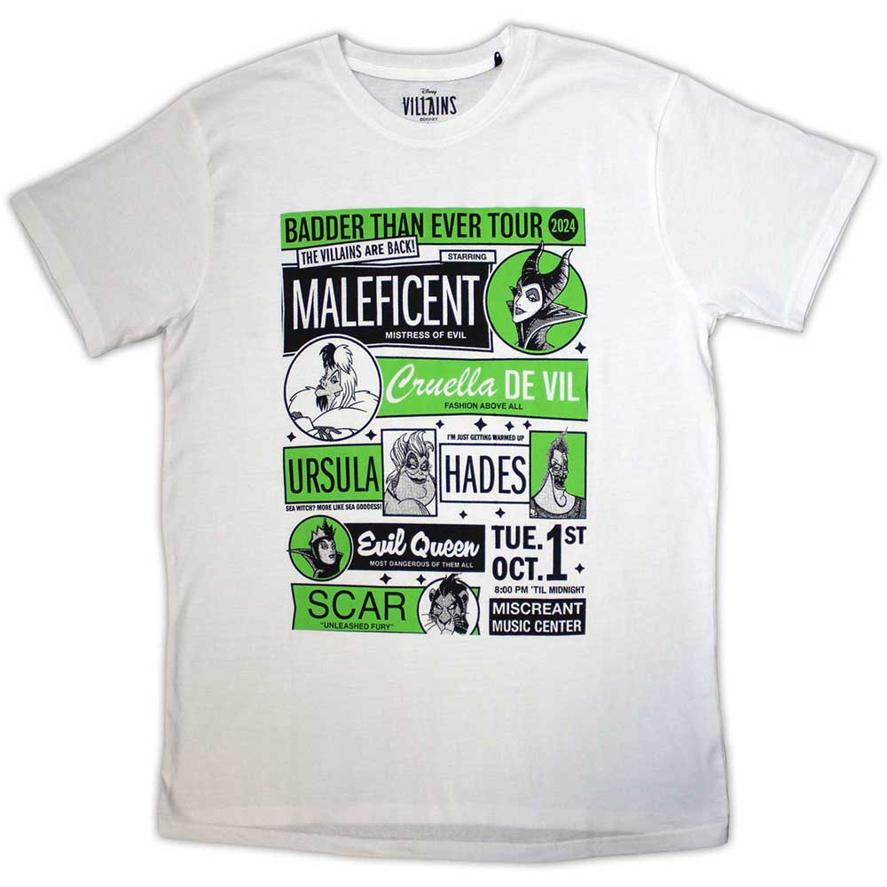 Disney Unisex T-Shirt: Badder Than Ever Tour (White)