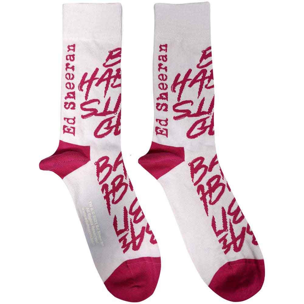 Ed Sheeran Unisex Ankle Socks: Bad Habits (White) (UK Size 7 - 11)