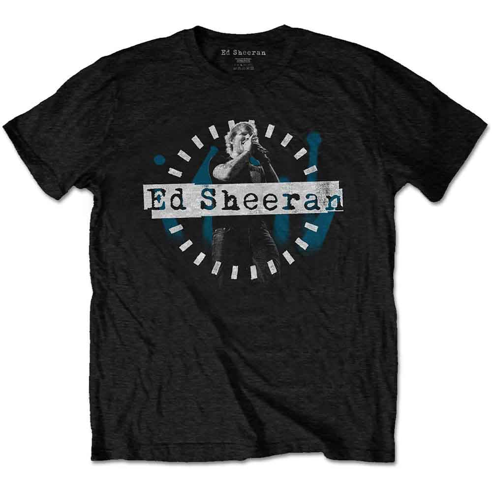 Ed Sheeran Unisex T-Shirt: Dashed Stage Photo (Black)