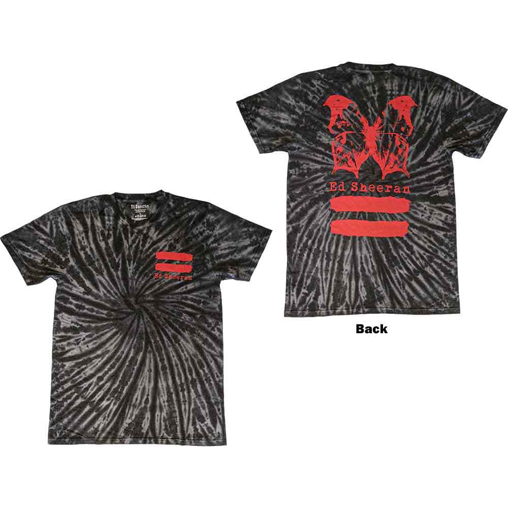 Ed Sheeran Unisex T-Shirt: Red Equals Butterfly (Black) (Back Print & Wash Collection)
