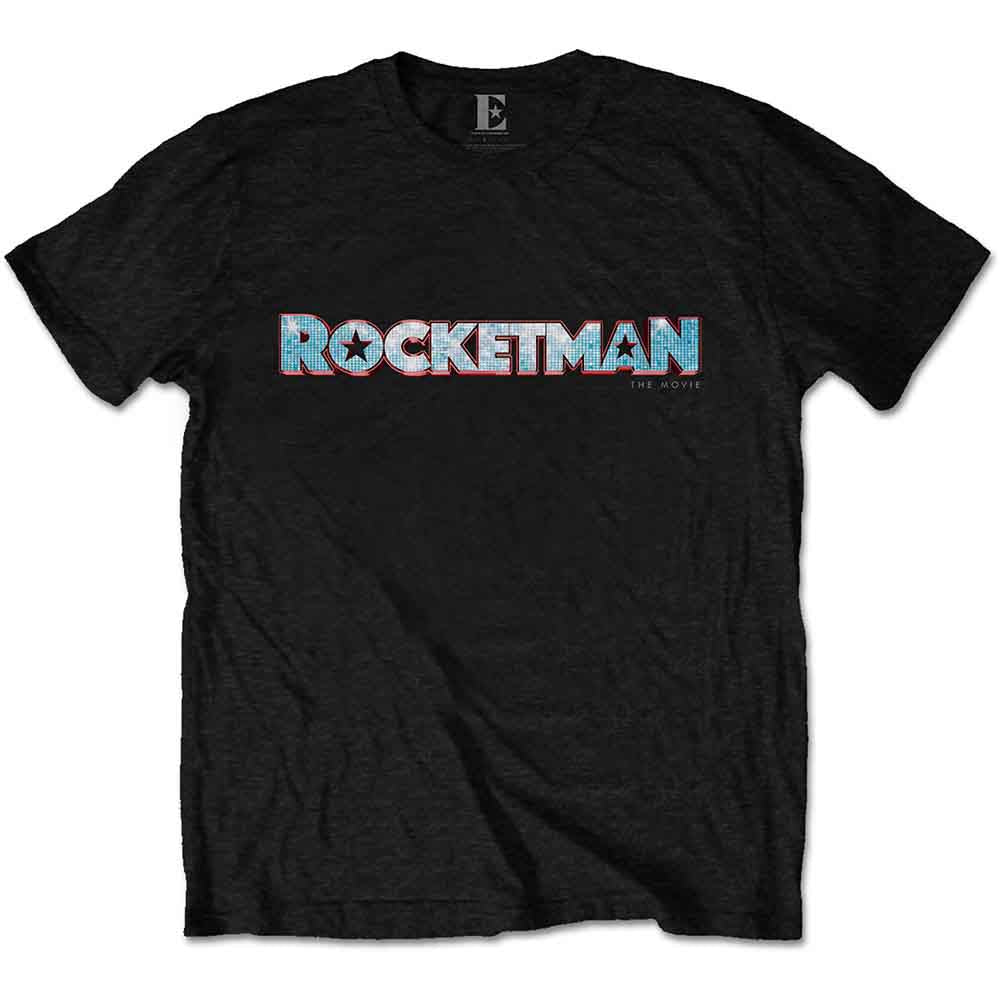 Elton John Unisex T-Shirt: Rocketman Movie Logo (Black)