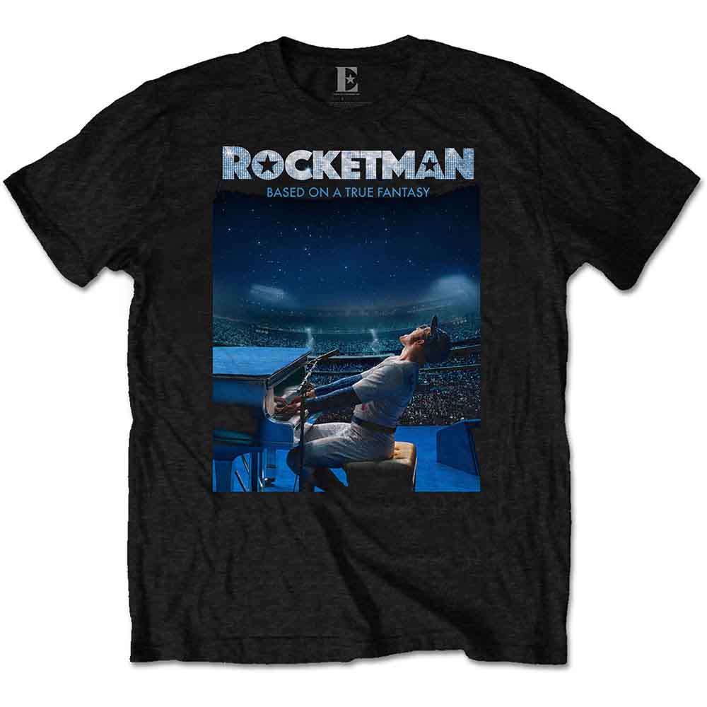 Elton John Unisex T-Shirt: Rocketman Starry Night (Black)