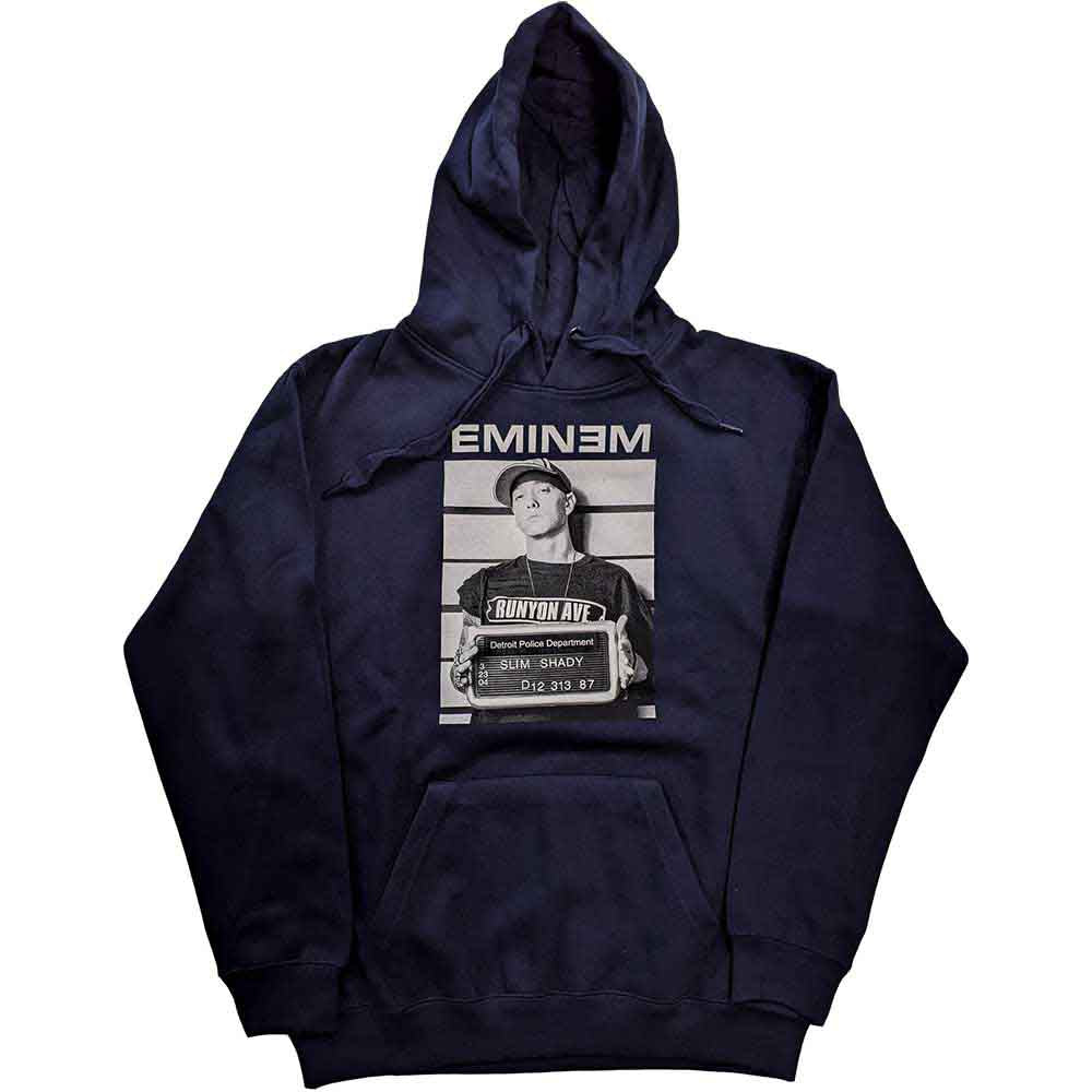 Eminem Unisex Pullover Hoodie: Arrest (Navy Blue)