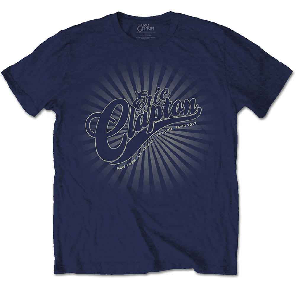 Eric Clapton Unisex T-Shirt: Logo Rays (Navy Blue)