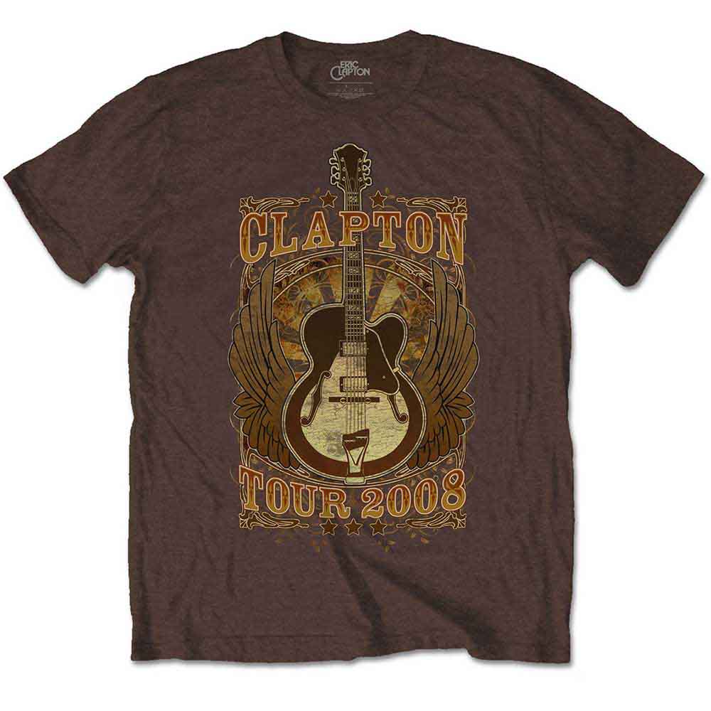Eric Clapton Unisex T-Shirt: Tour 2008 (Brown)