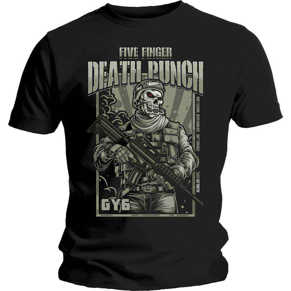Five Finger Death Punch Unisex T-Shirt: War Soldier (Black)